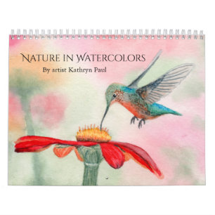 Watercolor art wall calendar: nature landscapes calendar