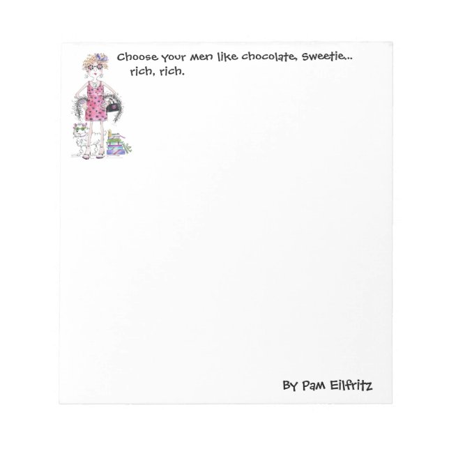 Watercolor Art Woman Humourous Saying Notepad (Front)