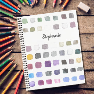 Watercolor Artist Name Monogram Notebook