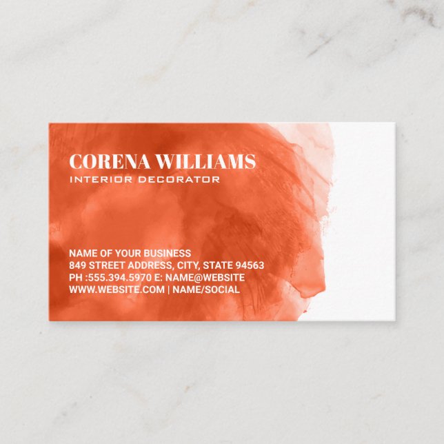 Watercolor Artistic Background Business Card (Front)