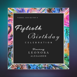 Watercolor Artistic Flowers ANY Birthday Party Invitation