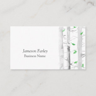 Watercolor Aspen Birch Trees Business Card