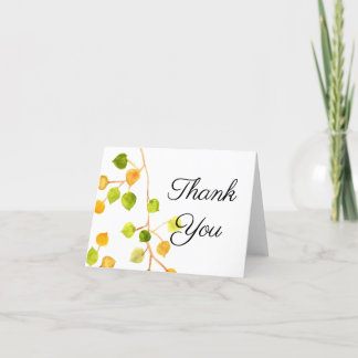 Watercolor Aspen Leaves Thank You Card