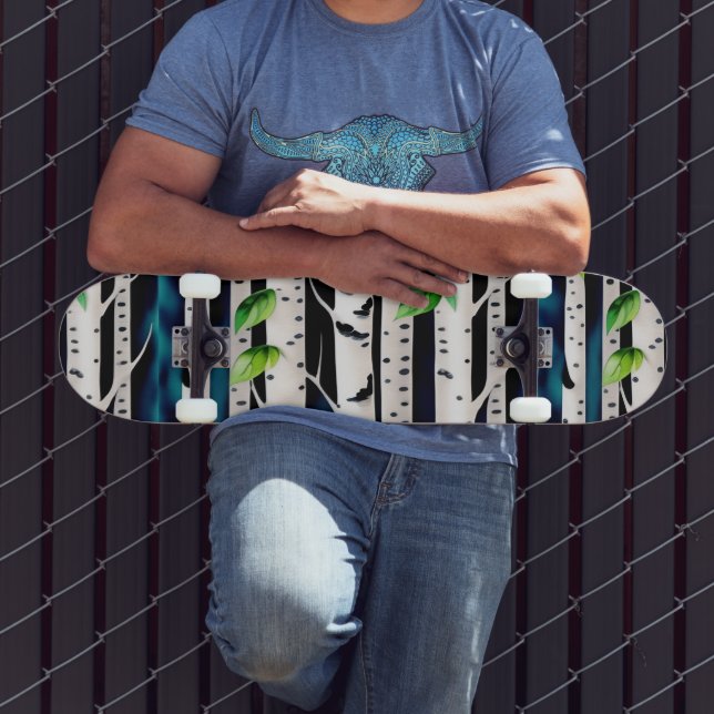 Watercolor Aspen Trees   Skateboard (Outdoor 3)