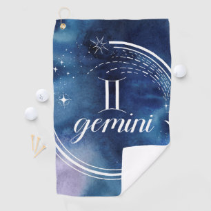 Watercolor Astrology - Gemini Golf Towel