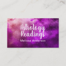 Watercolor Astrology Psychic Reading Business Card