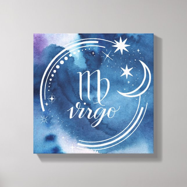 Watercolor Astrology - Virgo Canvas Print (Front)