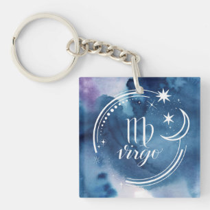 Watercolor Astrology - Virgo Keychain