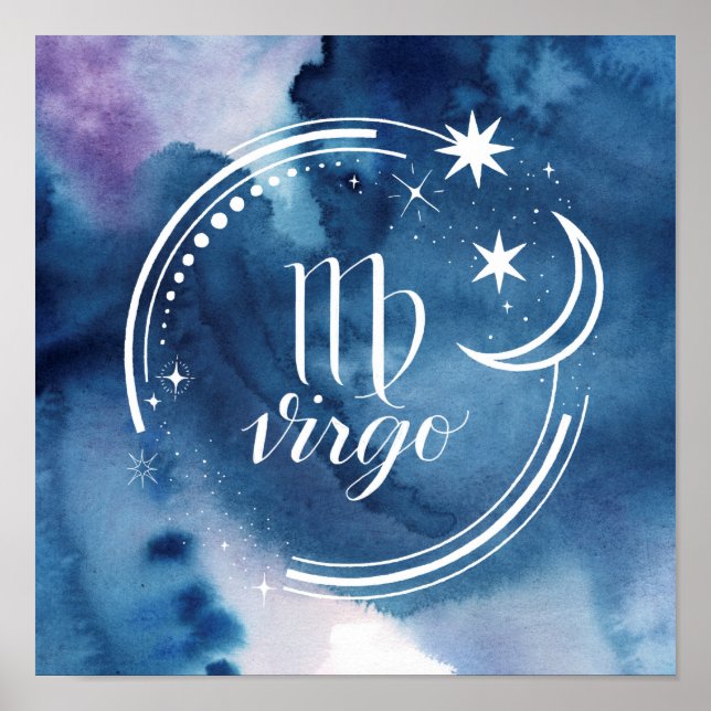 Watercolor Astrology - Virgo Poster (Front)