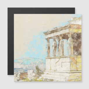 Watercolor Athens Greece Magnet – Greek Ruins
