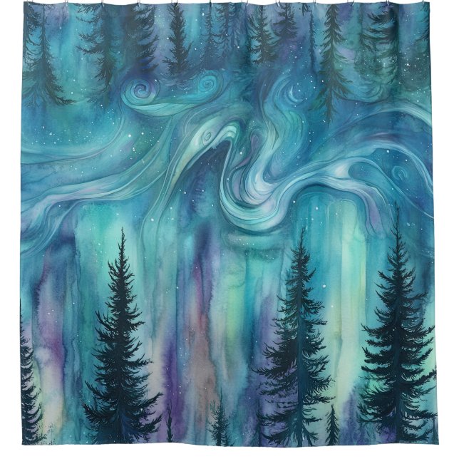 Watercolor Aurora Borealis Forest (8) (Front)