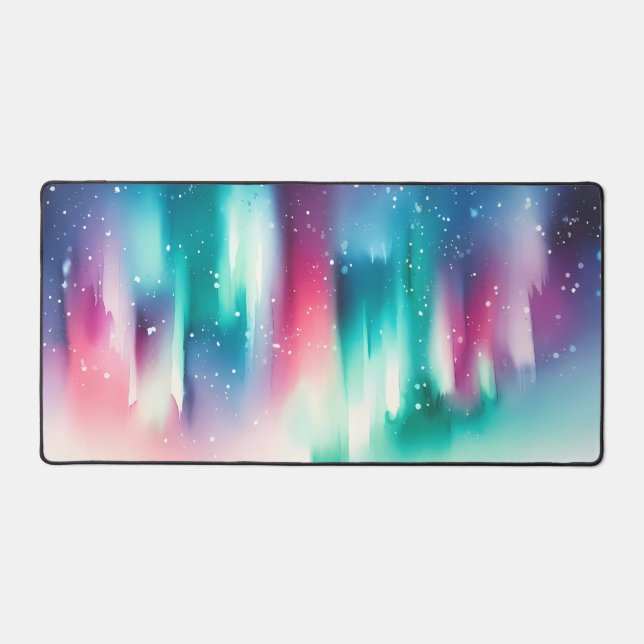 Watercolor auroras desk mat (Front)