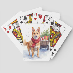 Watercolor Australian Stumpy Tail Cattle Dog Playing Cards