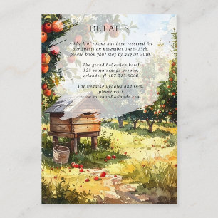 Watercolor Autumn Apple Orchard Wedding Details Enclosure Card