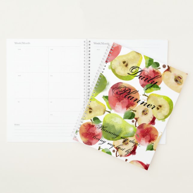 Watercolor Autumn Apples Daily Planner / Journal (Display)