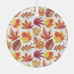 Watercolor autumn botanic, seamless composition. glass ornament