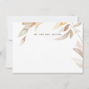 Watercolor Autumn Branch Leaves Custom Stationery Card