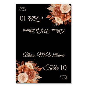 Watercolor Autumn Elegance-Pork Icon- Table Number