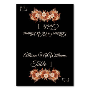 Watercolor Autumn Elegance-Pork Icon- Table Number