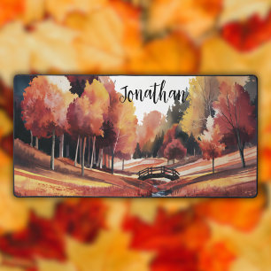 Watercolor Autumn Elegant Desk Mat