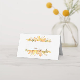 Watercolor Autumn Fall Leaves 1 Place Card