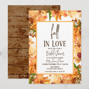 Watercolor Autumn Fall Love Greenery Bridal Shower Invitation