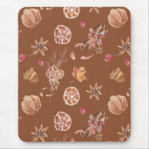 Watercolor Autumn Fall Thanksgiving Mouse Pad