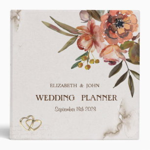 Watercolor Autumn Flowers Wedding Binder