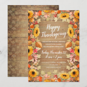 watercolor autumn foliage thanksgiving invite