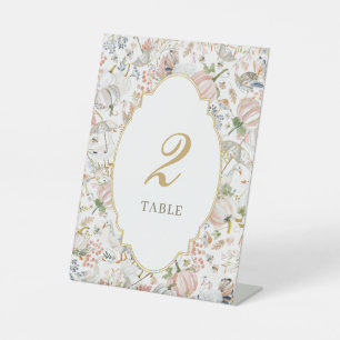 Watercolor Autumn Goose Table Number Pedestal Sign