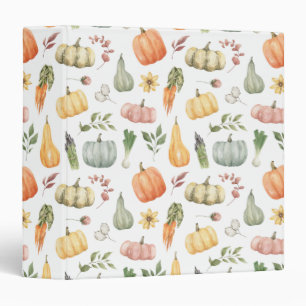 Watercolor Autumn Harvest Pattern Binder