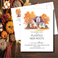 Watercolor Autumn House Moving Announcement