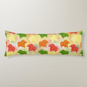 watercolor autumn leaves body pillow