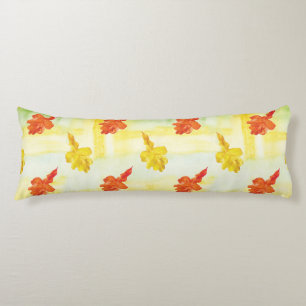 watercolor autumn leaves body pillow