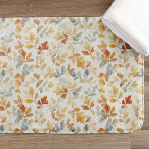 Watercolor Autumn Leaves – Cozy Fall Nature Bath Mat