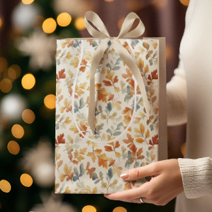 Watercolor Autumn Leaves – Cozy Fall Nature Medium Gift Bag