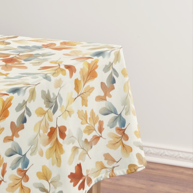 Watercolor Autumn Leaves – Cozy Fall Nature Tablecloth (In Situ)