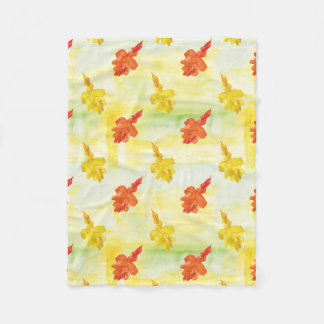 watercolor autumn leaves fleece blanket