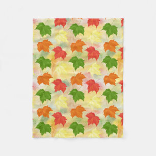 watercolor autumn leaves fleece blanket