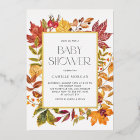 Watercolor Autumn Leaves Frame Fall Baby Shower