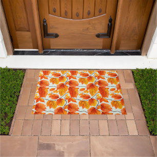 Watercolor Autumn Leaves – Vibrant Fall Foliage Doormat