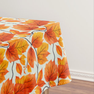 Watercolor Autumn Leaves – Vibrant Fall Foliage Tablecloth