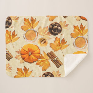 Watercolor Autumn Magic Vintage Scents Sherpa Blanket