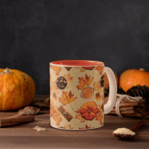 Watercolor Autumn Magic Vintage Scents Two-Tone Coffee Mug