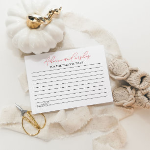 Watercolor Autumn Pumpkin Baby Shower Advice Card