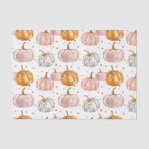 Watercolor Autumn Pumpkin Pattern Fall Decoupage Tissue Paper