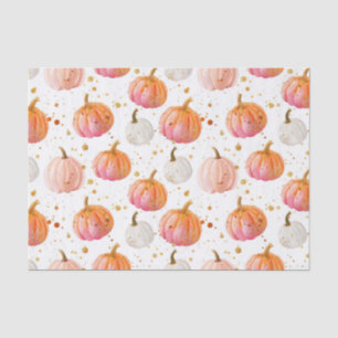 Watercolor Autumn Pumpkin Pattern Fall Decoupage Tissue Paper