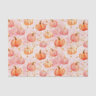 Watercolor Autumn Pumpkin Pattern Fall Decoupage Tissue Paper