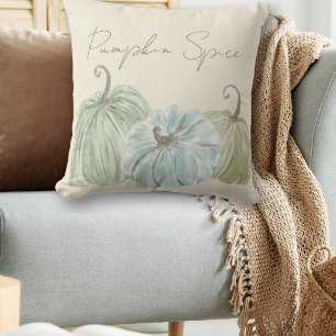 Watercolor Autumn Pumpkin Spice Throw Pillow