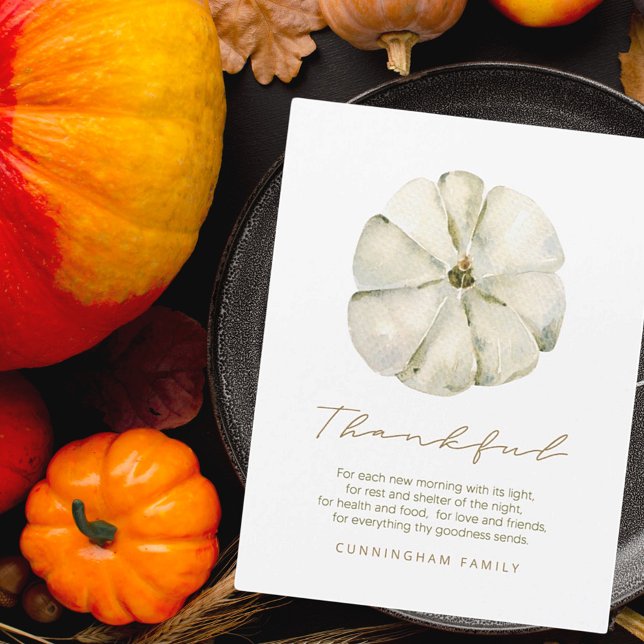 Watercolor Autumn Pumpkin Thankful Thanksgiving (Creator Uploaded)